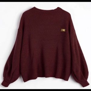 Zaful Oversized Chevron Patches Pullover Sweater